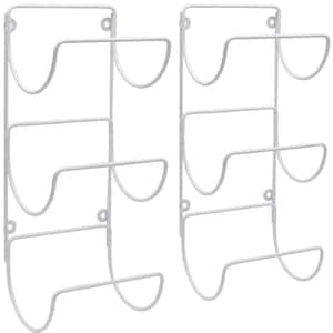 2 Pack Towel Holder 3 Tier Wall Mounted Towel Rack 12.75 in. White