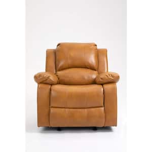 38 in. W Light Brown Faux Leather 8-Point Massage Recliner