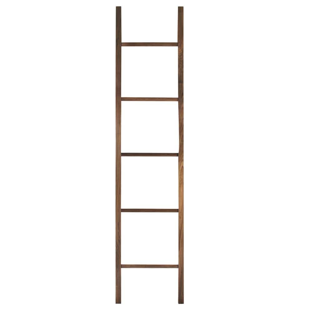 Solid Walnut Decorative Ladder with Natural Finish