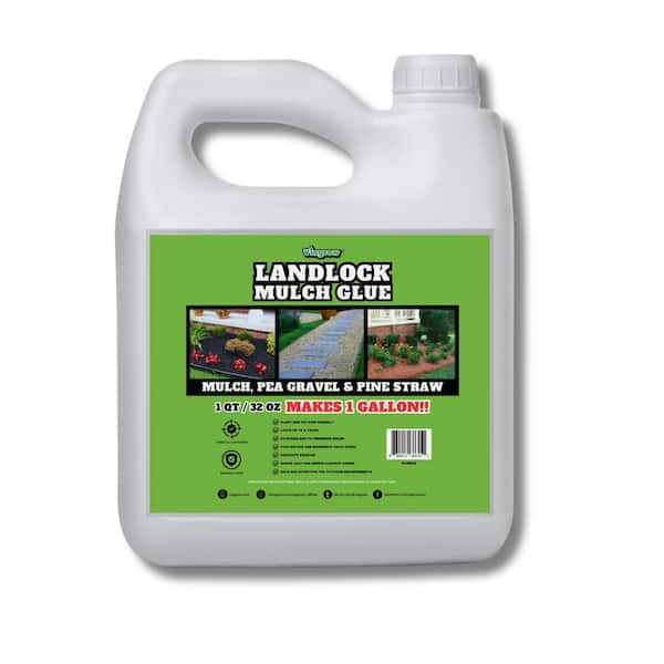 Landlock Mulch Glue, Outdoor, 1 qt / 32oz: Makes 1 Gal / Covers Approx. 125 sq. ft.