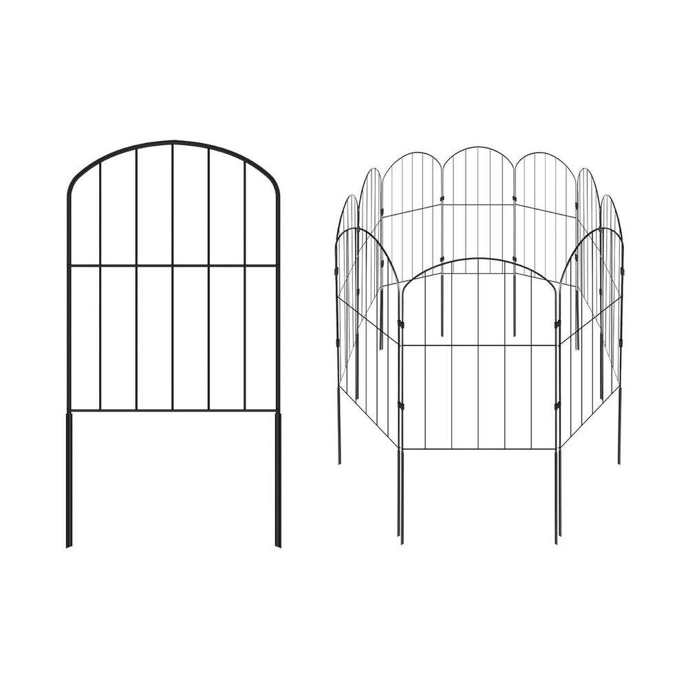 10.5 ft. L x 24 in. H Metal Wire Border Panel No Dig Decorative Garden Fence Animal Barrier 10-Panels Black price history on PriceWatchPro