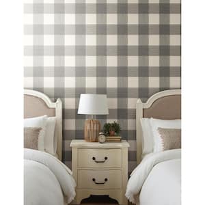 Common Thread Black On White Paper Peel & Stick Repositionable Wallpaper Roll (Covers 34 Sq. Ft.)