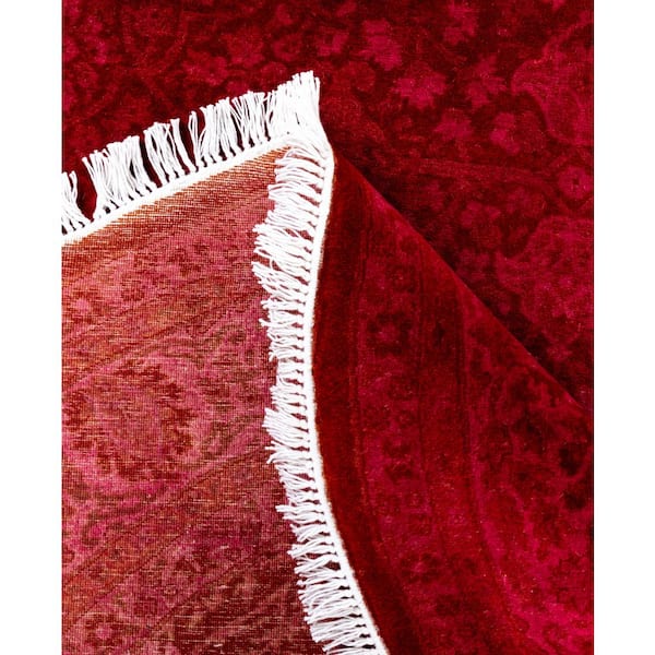 Overdyed Purple 5 ft. x 8 ft. Solid Wool Indoor Area Rug