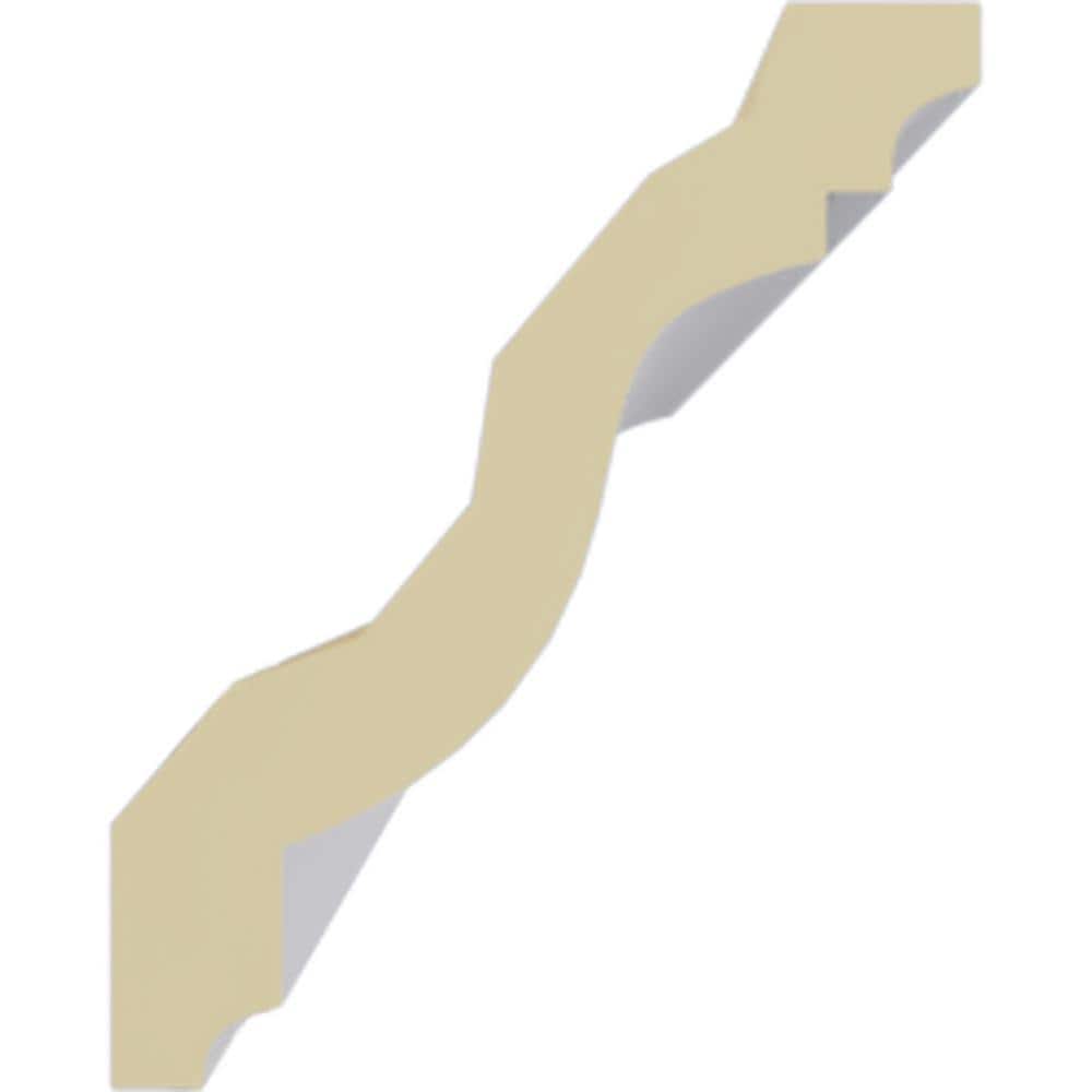 Edwards Smooth White Polyurethane Crown Moulding, 94.5" Length