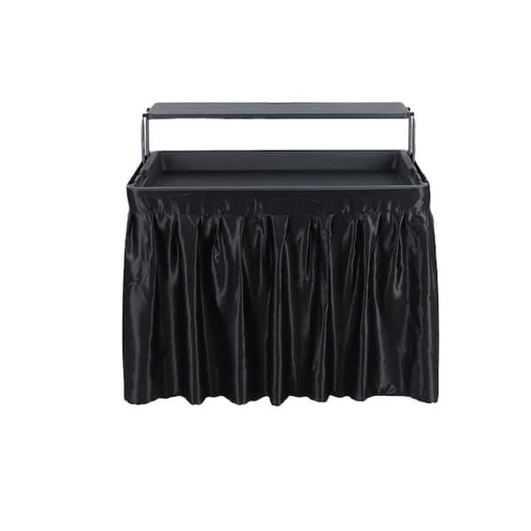 Unbranded 4 ft. Black Folding Ice Table, Party Cooler, Table with Drain, Party Table, Cooler Table, Fish Cleaning Table, w/  Skirt