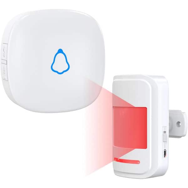 Wireless Motion Sensor Alarm Indoor-1 PIR Detector + 1 Doorbell Chime, Door Motion Activated Bell for Home Doorway