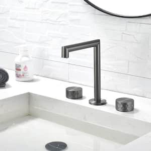 Amii 8 in. Widespread Double Handle Bathroom Faucet in Gunmetal Gray