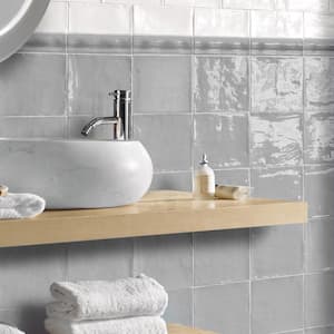 New Country Ceniza Gray 5.9 in. x 5.9 in. Polished Ceramic Wall Tile (10.76 sq. ft./Case)