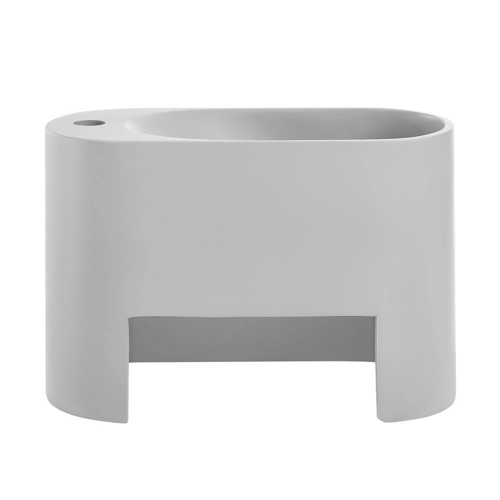 Terre 17.5" Gray Ceramic Wall-Mount Bathroom Sink
