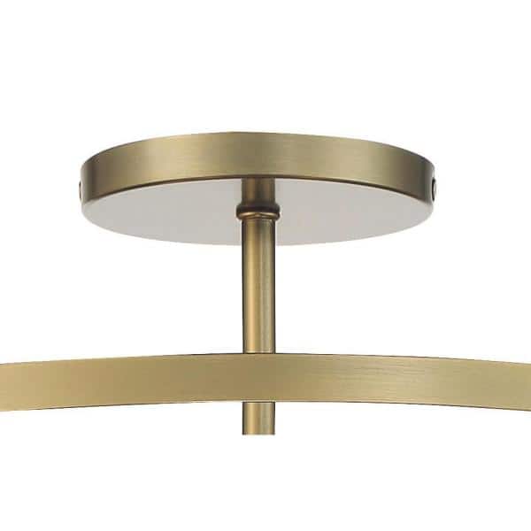 Windward Passage Soft Brass 4-Light Semi-Flush Drum Ceiling Light