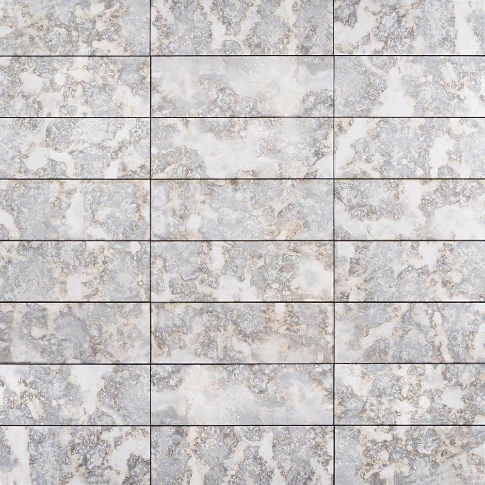 Lana Silver 6 in. x 18 in. Antique Glass Wall Tile (6 sq. ft. / case) price history on PriceWatchPro