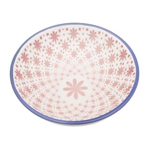 Full Bowl 20.29 oz. Blue and Pink Earthenware Soup Bowls (Set of 6)