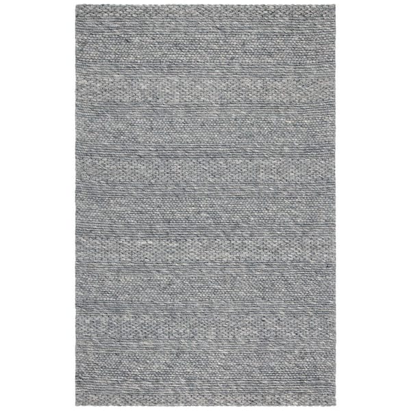 SAFAVIEH Marbella Dark Gray Doormat 3 ft. x 5 ft. Striped Solid Color Area Rug