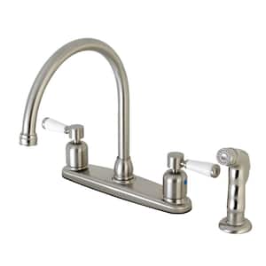 Paris 2-Handle Standard Kitchen Faucet with Side Sprayer in Brushed Nickel