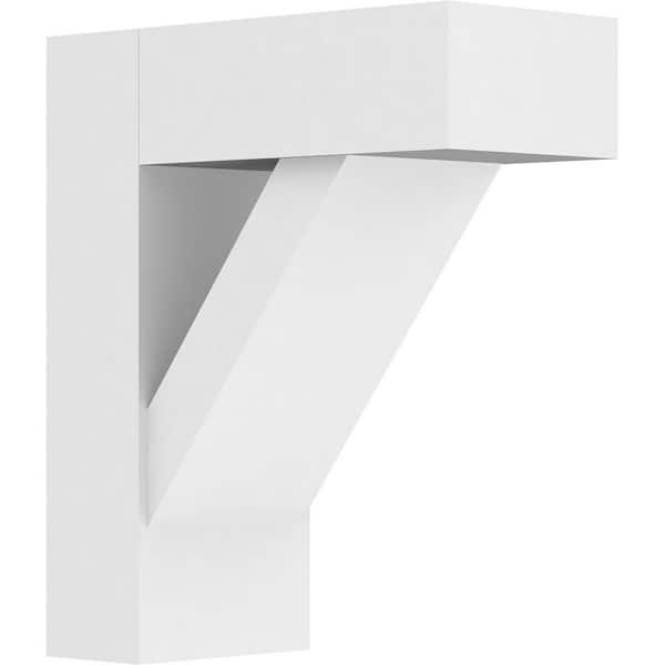 Ekena Millwork Standard Traditional 5 in. W x 14 in. H x 12 in. D Signature Urethane Polyurethane Bracket With Block Ends