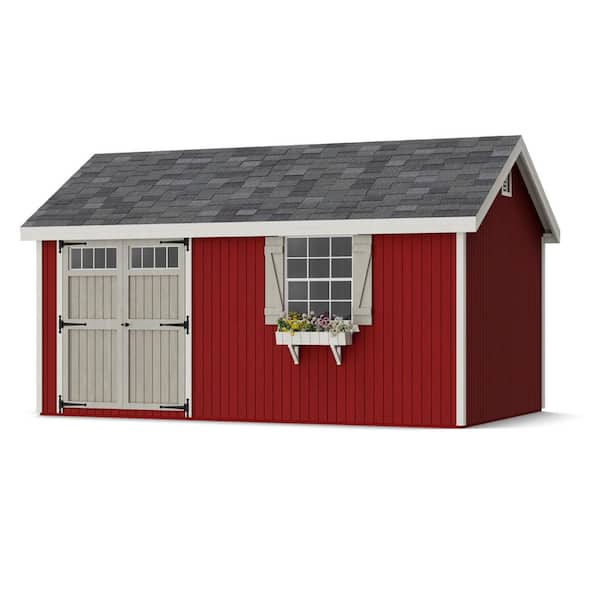 Little Cottage Co. Colonial Pinehurst 10 ft. x 16 ft. Outdoor Wood Storage Shed Precut Kit with Operable Window (160 sq. ft.)