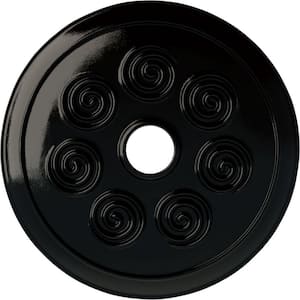 25-1/4 in. x 4 in. ID x 2 in. Spiral Urethane Ceiling Medallion (Fits Canopies up to 4 in.), Black Pearl