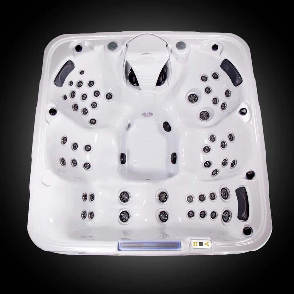 Hollywood 5-Person Ice White and Gray Hot Tub with LED Lights