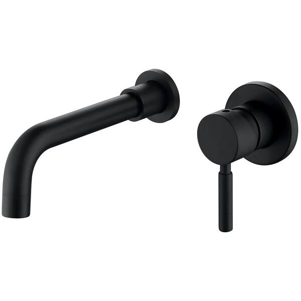 Tahanbath Attractive Single Handle Wall Mounted Bathroom Faucet in Matte Black