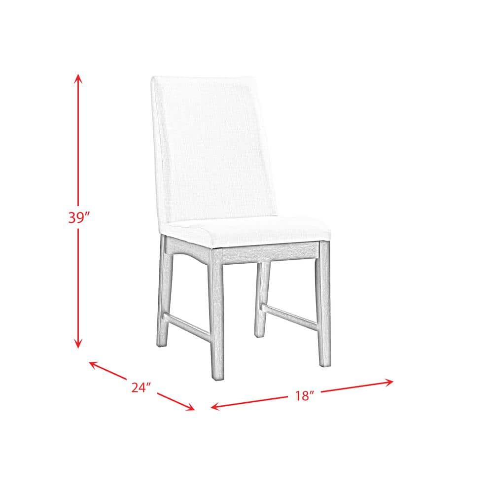 Transitional Cream Upholstered Wood Side Chair Set