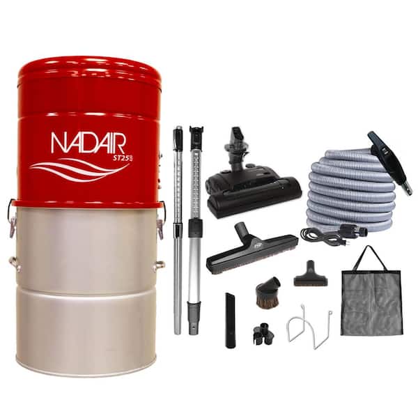 Nadair Powerful Compat Bagless and Bagged Corded Washable Filter Multisurface Central Vacuum, 35ft Carpet Deluxe Kit Included