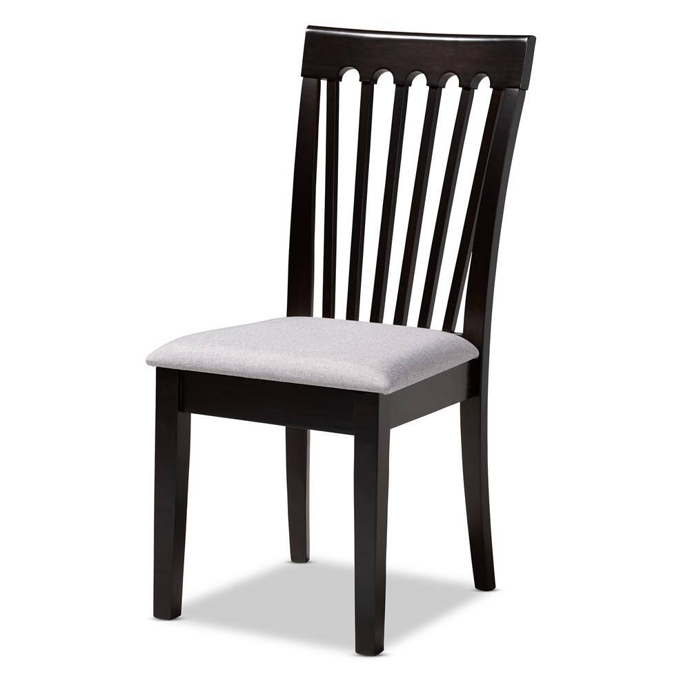 Parsons High Slat Gray Cane and Wood Side Chair