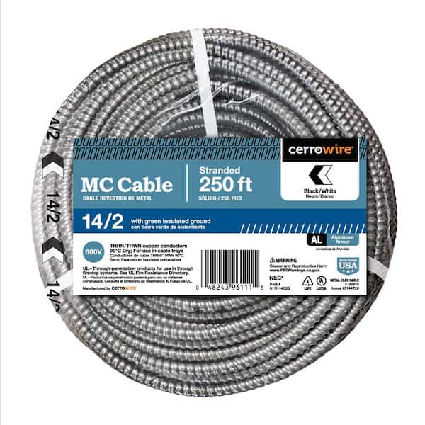 Cerrowire 250 ft. 14/2 Stranded Copper MC (Metal Clad) Aluminum Armor Cable