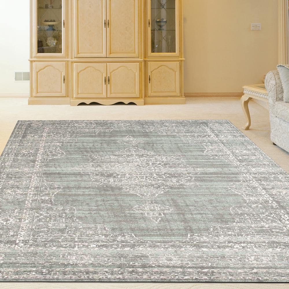 Colosseo Vintage Green 8' x 10' Synthetic Kids Area Rug