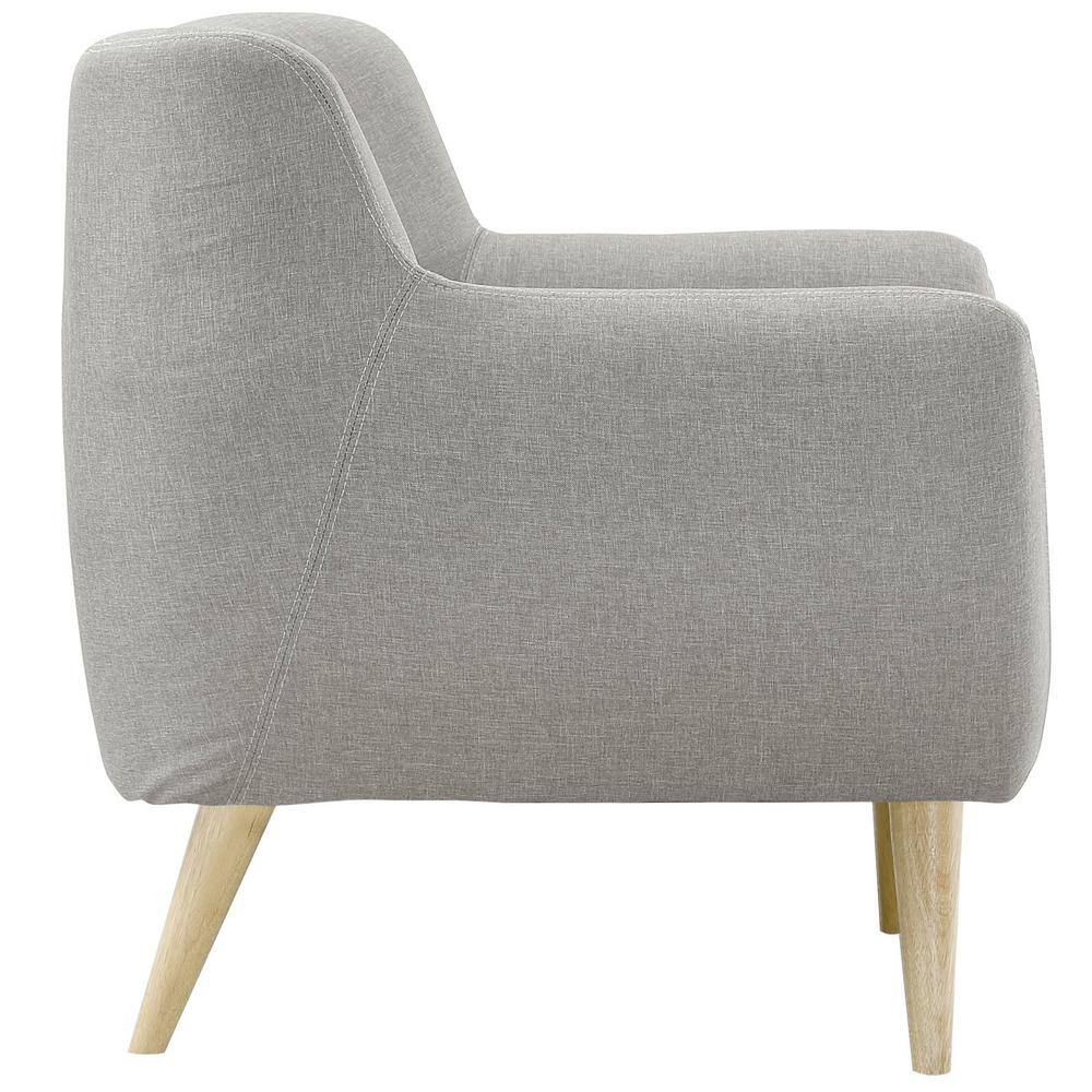 Mid-Century Modern Remark Light Gray Wood Armchair