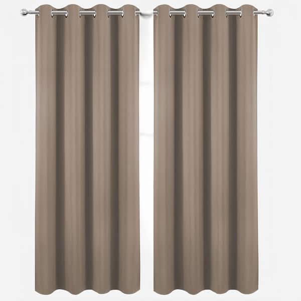Cappuccino brown Polyester - 52 in. W x 84 in. L Blackout Curtains, Lined, Rod-Pocket Style (Set of 2)