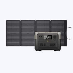 500W Output/1000W Peak Push-Button Start Solar Generator RIVER 2 Max with 160W Solar Panel