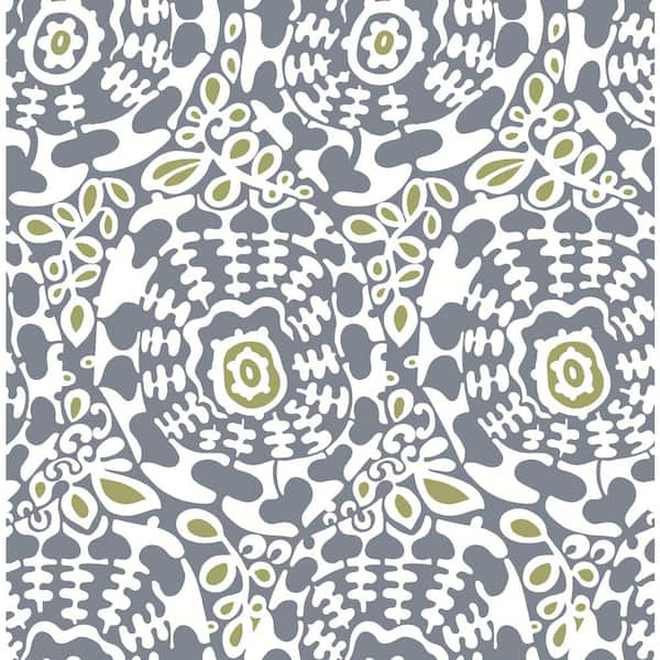 A-Street Prints Divine Abstract Medallion Blue Nonpasted Non Woven Wallpaper Sample
