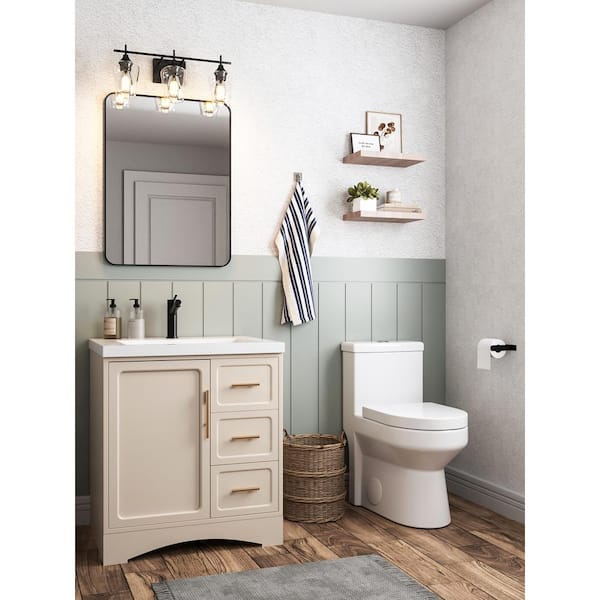 Liberty 12 in. Rough In 1-Piece 1.1/1.6 GPF Dual Flush Compact Round Toilet in White Soft Close Seat Included