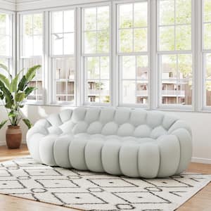 bOblesゾウ(Smoke) Magic Home 98 in. W Armless 3-Seater Bubble Couch Floor Sofa