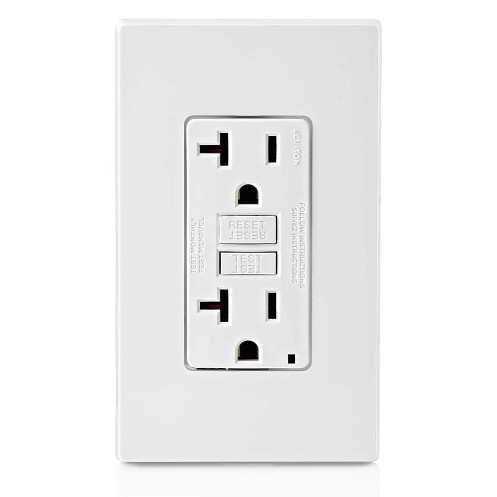 White 20-Amp Tamper Resistant GFCI Outlets with Indicator Light, 4-Pack