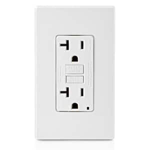 20 Amp 125-Volt Duplex Self-Test Slim GFCI Outlet, White (4-Pack)