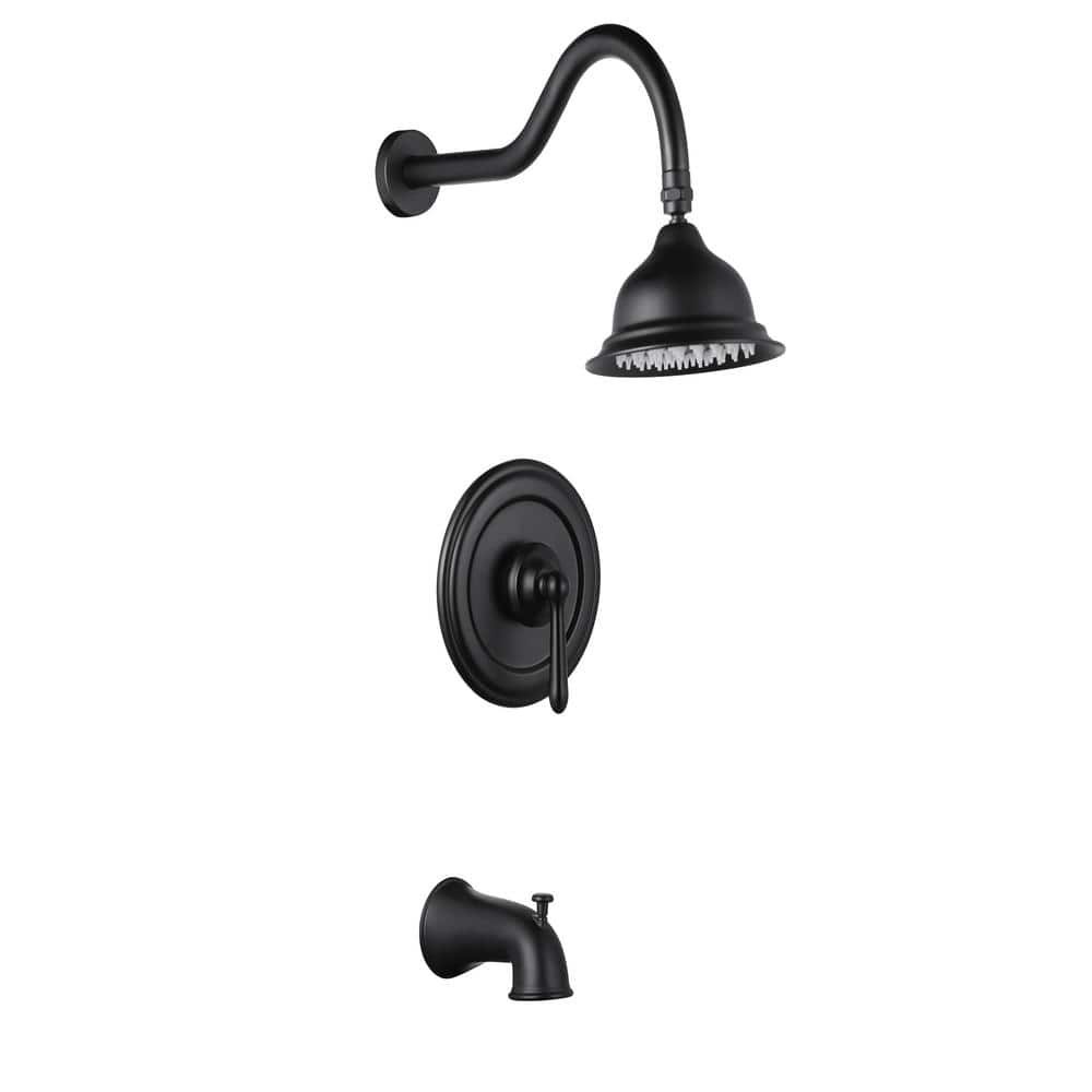 Vintage Single Handle 1-Spray Shower Faucet 1.8 GPM with Pressure Balance and Tub Spout in. Matte Black (Valve Included) price history on PriceWatchPro