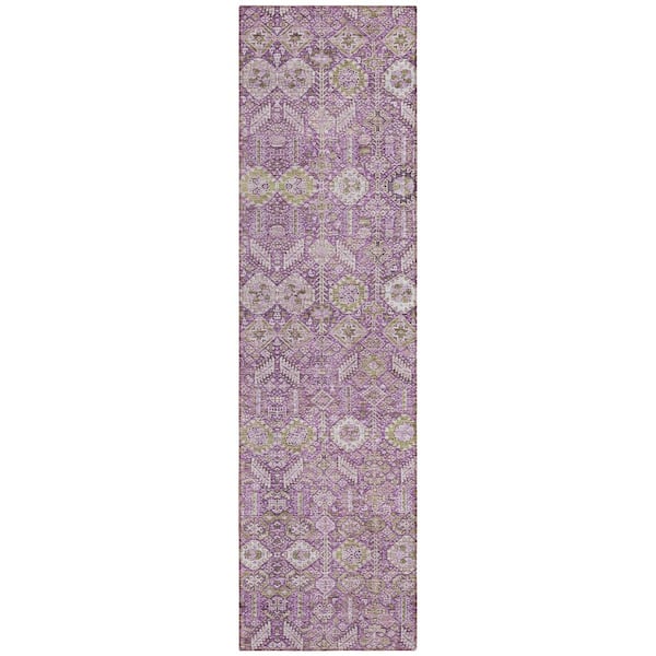 Addison Rugs Chantille ACN574 Lavender 2 ft. 3 in. x 7 ft. 6 in. Machine Washable Indoor/Outdoor Geometric Runner Rug