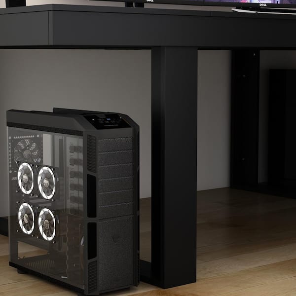 FUFU&GAGA 86.6 in. Width, Retangular Black Walnut Wood