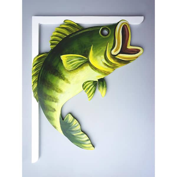 Nature Brackets 16 in. Paintable PVC Decorative Bass Fish Mailbox