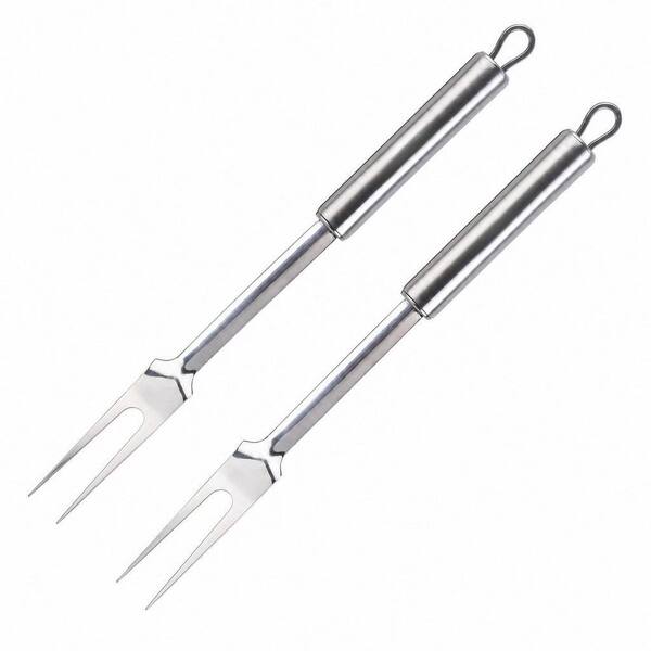 Rust‑Resistant Stainless‑Steel 13.3 in. 2‑Prong Meat Fork, Practical Pizza and BBQ Accessory for Thanksgiving Roasting