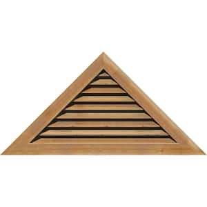 59" x 22.125" Triangle Rough Sawn Western Red Cedar Wood Gable Louver Vent Functional