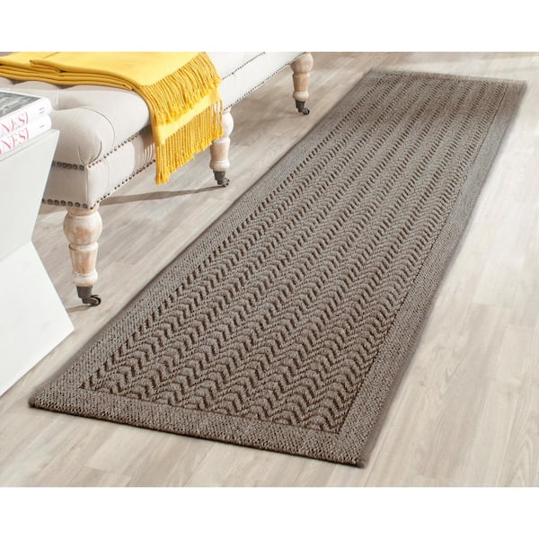 Palm Beach 2 ft. x 12 ft. Silver Solid Color Border Runner Rug