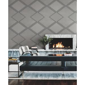 56 sq.ft. .Gray Diamond Twist Wallpaper