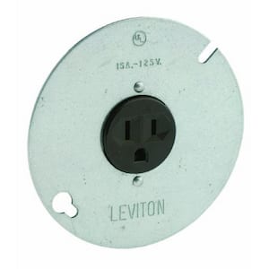 15 Amp 125-Volt 3-Wire Round Type Single Outlet, Zinc Plated Steel