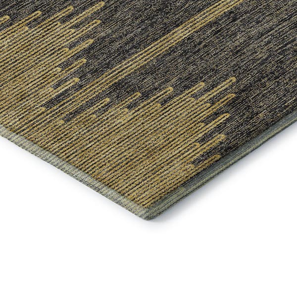 Mayfield Premium Machine Washable Indoor/Outdoor Geometric AMF647 Graphite 2 ft. 6 in. x 3 ft. 10 in. Area Rug