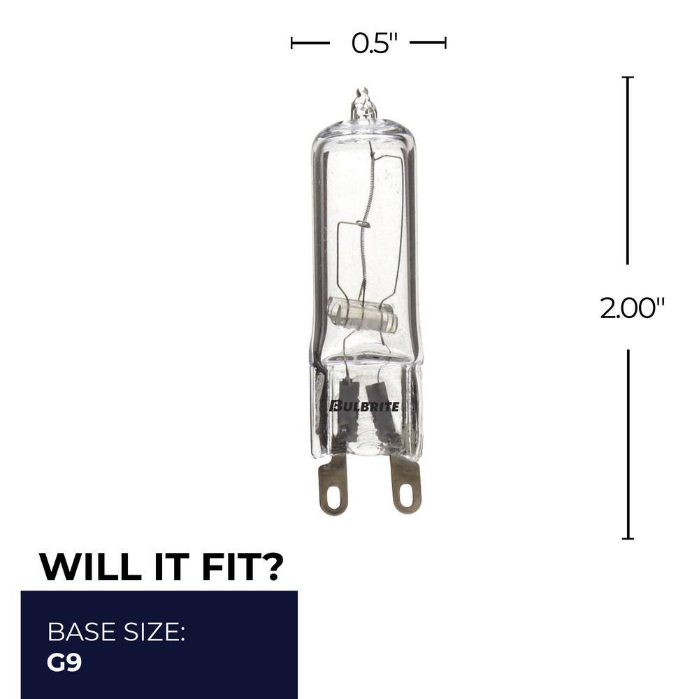 25W Clear Glass Dimmable Halogen Tube Bulbs, 5-Pack