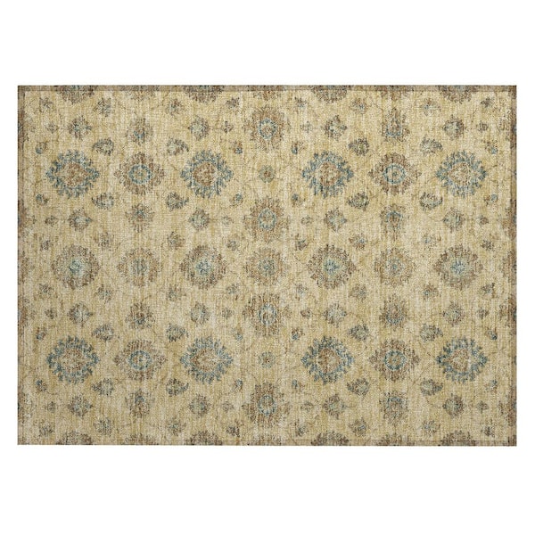 Chantille Machine Washable Indoor/Outdoor Abstract ACN3023 Wheat 2 ft. x 3 ft. Accent Rug