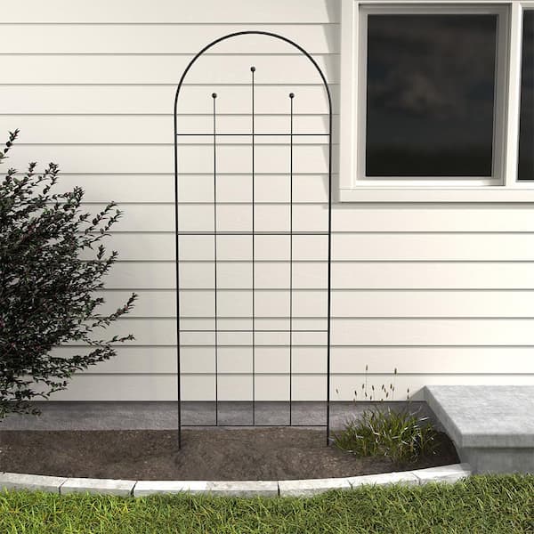 80 in. H Wisteria Black Metal Trellis
