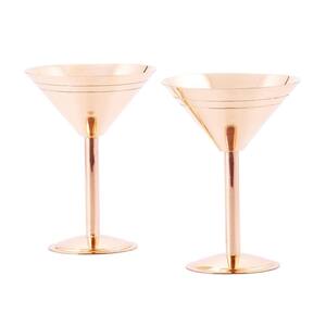 Martini Glasses in Solid Copper (Set of 2)